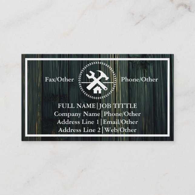 Werkzeuge für beruflich-Builder-Tischlerwerkzeuge Visitenkarte (Vorderseite)