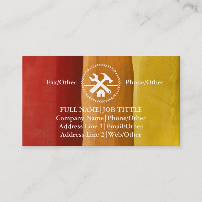 Werkzeuge für beruflich-Builder-Tischlerwerkzeuge Visitenkarte (Vorderseite)