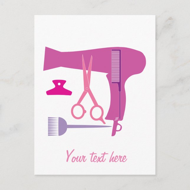 Werkzeuge für Haarstyles Postkarte (Vorderseite)