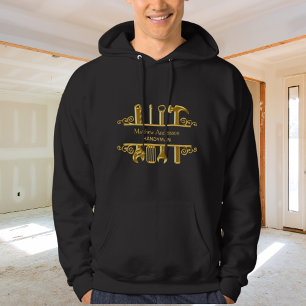 Werkzeuge für Hausreparaturen aus schwarzem Gold Hoodie