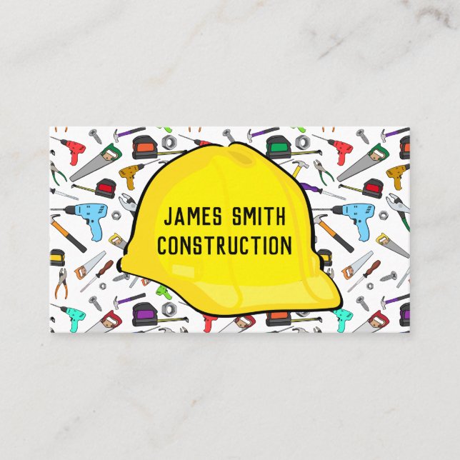 Werkzeuge und Hardwarehardhat-Auftragnehmer Visitenkarte (Vorderseite)