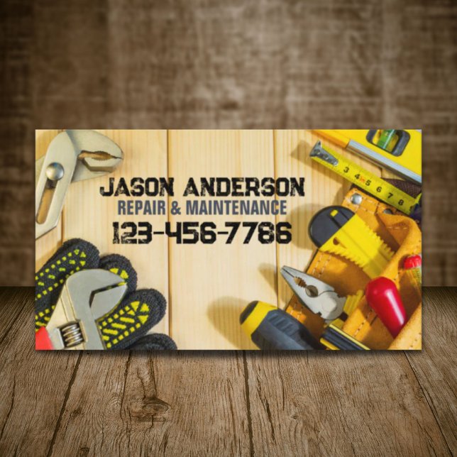 Werkzeugen Instandhaltung Instandhaltung Handyman Visitenkarte (Tools Repair Maintenance Construction Handyman Business Card)