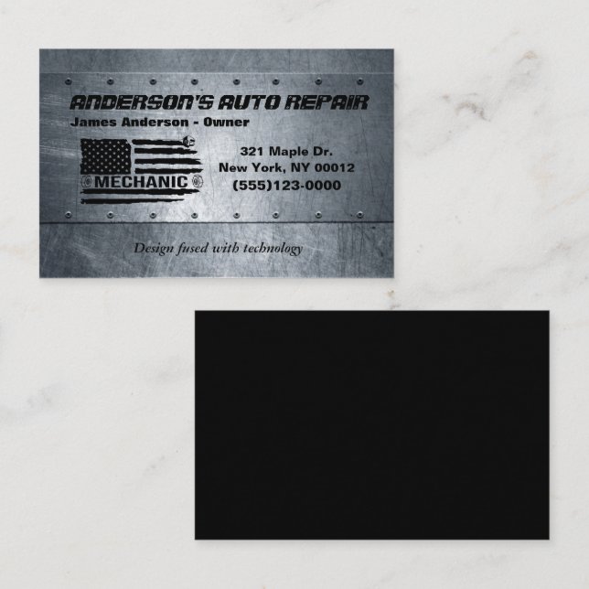 Werkzeugreparatur für das Auto von American Flag M Visitenkarte (Vorne/Hinten)