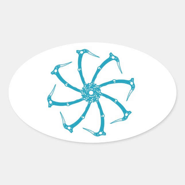 Werkzeugspindel Ovaler Aufkleber (Vorderseite)