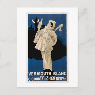 Wermut Blanc Vintage Trink-Anzeige Kunst Postkarte