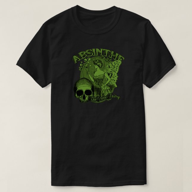 Wermut-grüne feenhafte Dame T-Shirt (Design vorne)