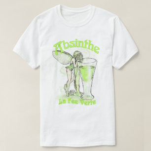 Wermut-La-Gebühr Verte Fee mit Glas T-Shirt