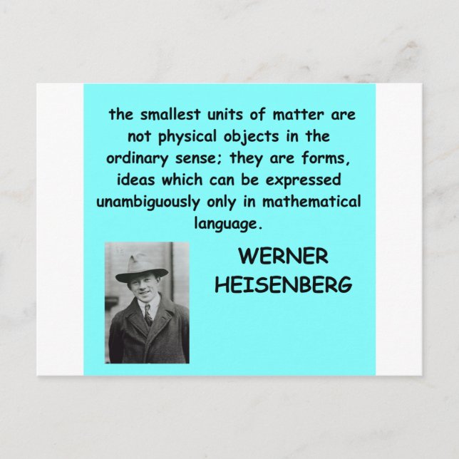 Werner Heisenberg Zitat Postkarte (Vorderseite)