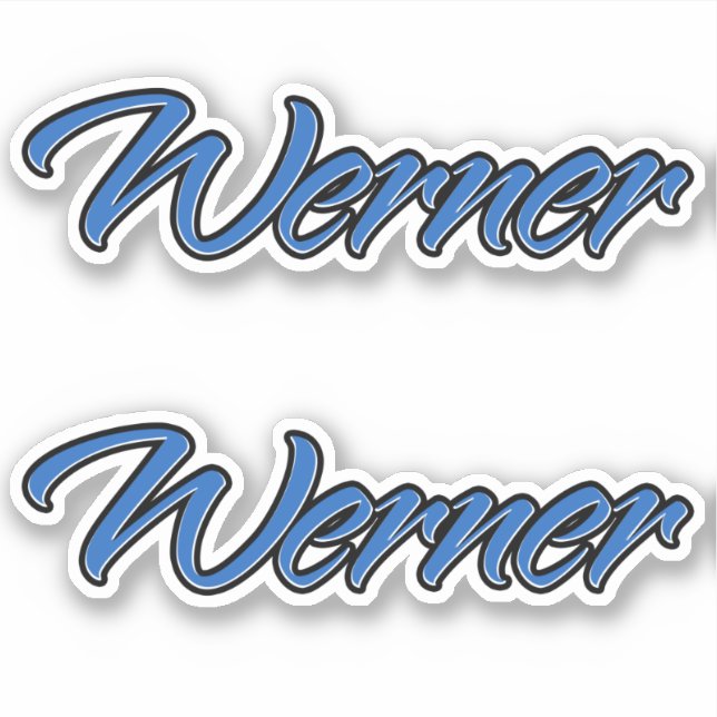 Werner Name blue Aufkleber Sticker Stickerset (Vorderseite)
