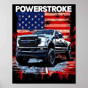 Werstroke Single Cab Lastwagen Amerikanische Flagg Poster