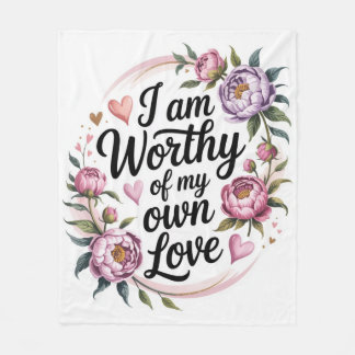 Wert meiner eigenen Liebe Positives Zitat Floral Fleecedecke