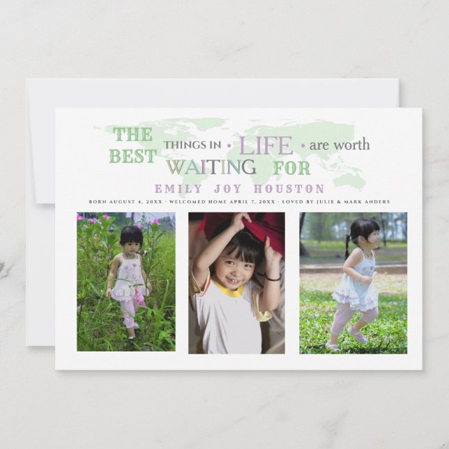 Wert wartete Adoptions-Foto-Mitteilung Einladung (Vorderseite)