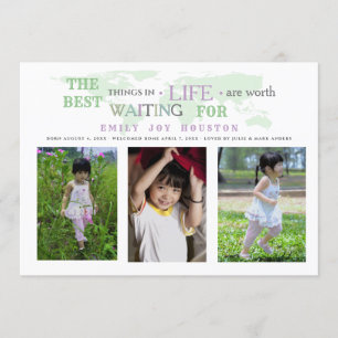 Wert wartete Adoptions-Foto-Mitteilung Einladung