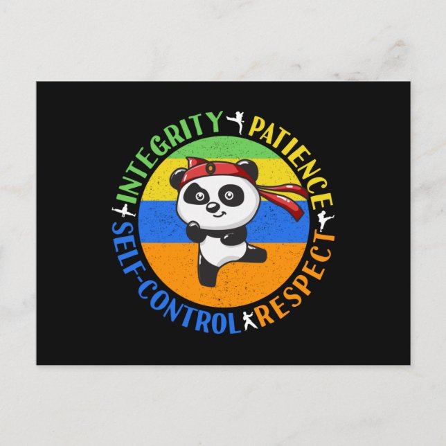 Werte für Kampfkunst - Boys Karate Mindset Postkarte (Vorderseite)