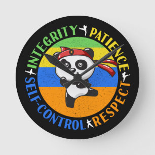 Werte für Kampfkunst - Boys Karate Mindset Runde Wanduhr