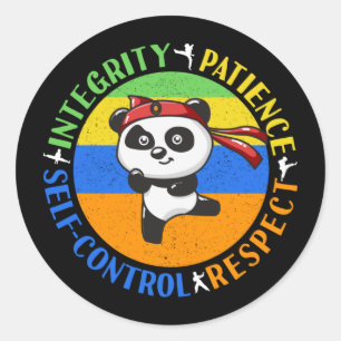 Werte für Kampfkunst - Boys Karate Mindset Runder Aufkleber