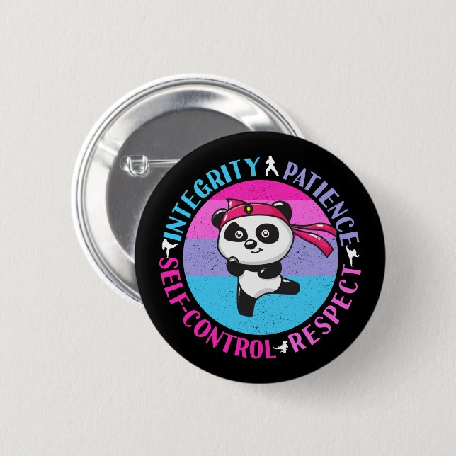Werte für Kampfkunst - Girly Karate Mindset Button (Vorne & Hinten)