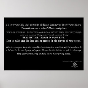 Wertegedicht - Gedicht von Tecumseh Poster