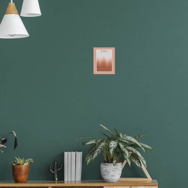 Wertelement der Kunstposter Rosa Weiß Boho Klassen Poster (Wohnzimmer 1)
