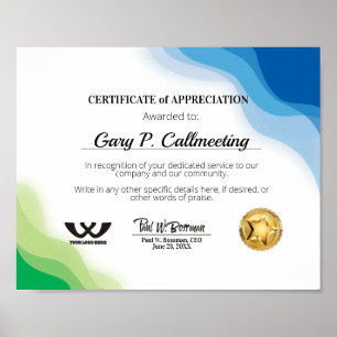 Wertschätzung ehrenamtlicher Mitarbeiterpos Poster