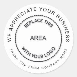 Wertschätzung für Ihr Firmenlogo Vielen Dank Name Runder Aufkleber