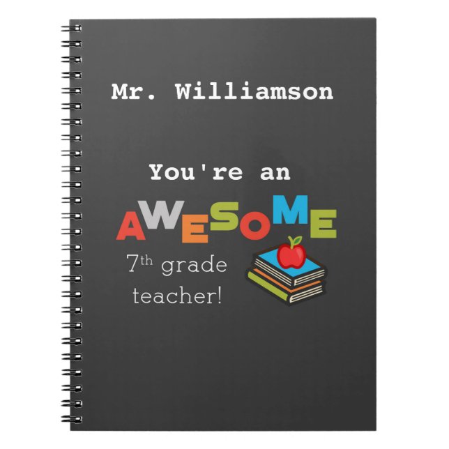 Wertschätzung für Lehrer der siebten Klasse Phanta Notizblock (Vorderseite)