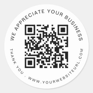 Wertschätzung Ihres QR-Codes für Unternehmen Danke Runder Aufkleber