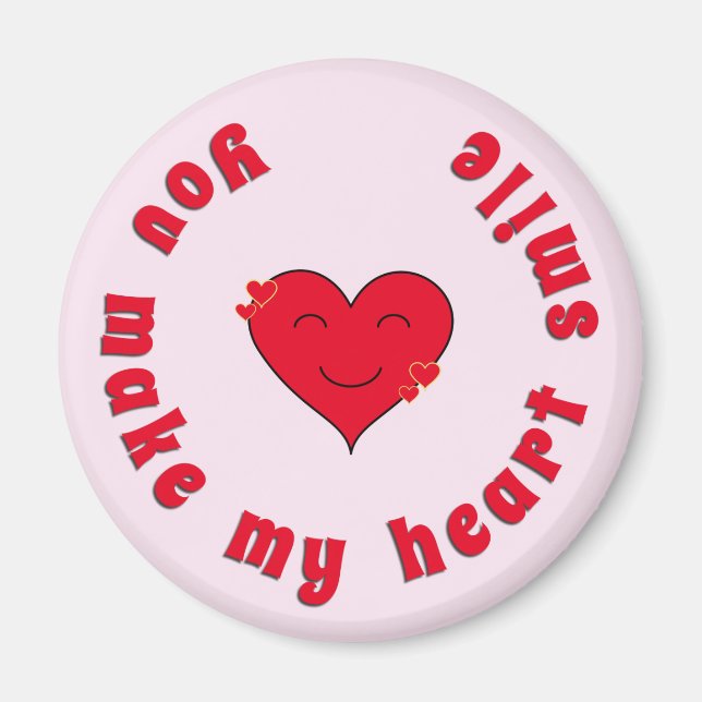 Wertschätzung inspirierendes Zitat Herz Lächeln Magnet (Vorne)