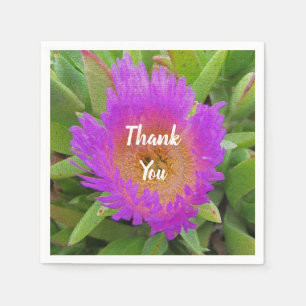 Wertschätzung Meal Bright Lila Blume Vielen Dank Serviette