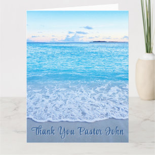 Wertschätzung von Ocean Blue Beach Pastor Dankeskarte