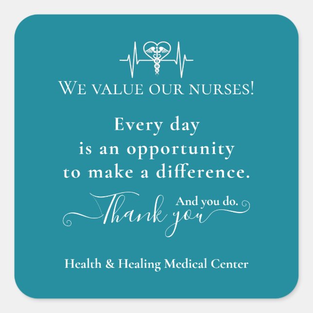 Wertungsaufkleber Nurse Week Monat Bulk Quadratischer Aufkleber (Vorderseite)
