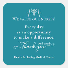 Wertungsaufkleber Nurse Week Monat Bulk Quadratischer Aufkleber
