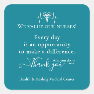 Wertungsaufkleber Nurse Week Monat Bulk Quadratischer Aufkleber