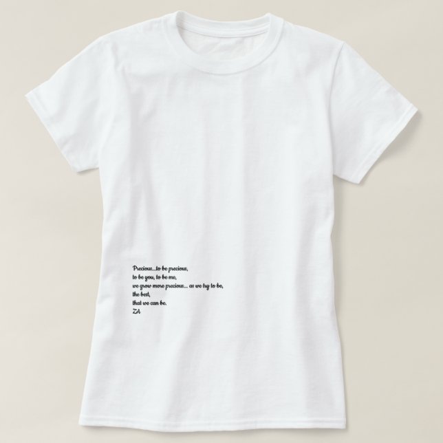 Wertvoll als wertvoller T - Shirt (Design vorne)
