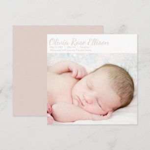 Wertvoll Baby Girl Foto Geburtsankündigung