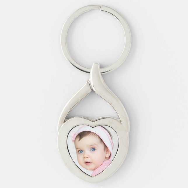 Wertvoll Baby Girl Silver Heart Keychain Geschenk  Schlüsselanhänger (Vorderseite)