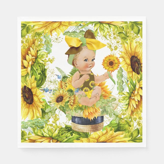Wertvoll Baby Sunflower Party Goods Serviette (Vorderseite)
