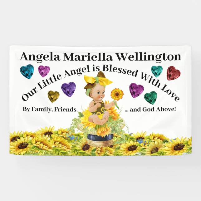 Wertvoll Baby Sunflower Theme Banner (Horizontal)