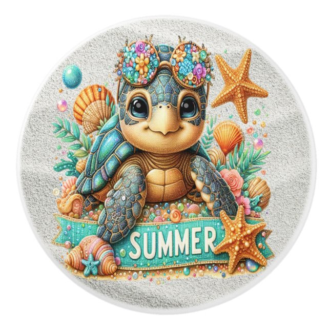 Wertvoll Bling Baby Turtles - Mehr unterwegs - Keramikknauf (Vorderseite)