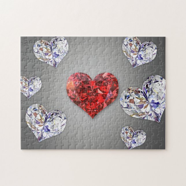 Wertvoll Diamond Elegant Hearts Puzzle (Horizontal)