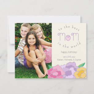 Wertvoll Florals Happy Birthday Mama Fotokarte Karte