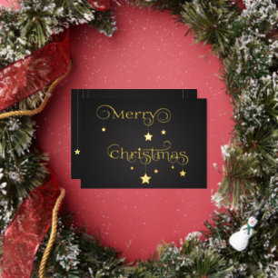 Wertvoll Gold Frohe Weihnachtsstars Folien Feiertagskarte