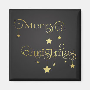 Wertvoll Gold Frohe Weihnachtsstars Magnet