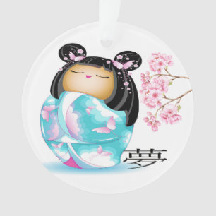 Wertvoll Japanisch Kokeshi Doll Ornament