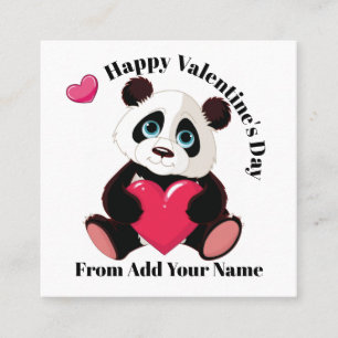 Wertvoll Panda Valentine - sehen Sie zurück! Quadratische Visitenkarte