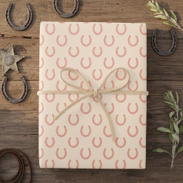Wertvoll Pink Horseshos Pale Blush Cowgirl Geschenkpapier Set