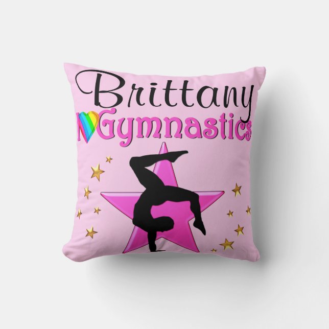 WERTVOLL PINK PERSONALISIERT GYMNASTICS PILLOW KISSEN (Vorderseite)