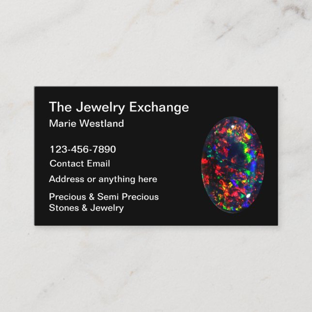 Wertvoll Stone Jeweler Jewelier Theme Business Car Visitenkarte
