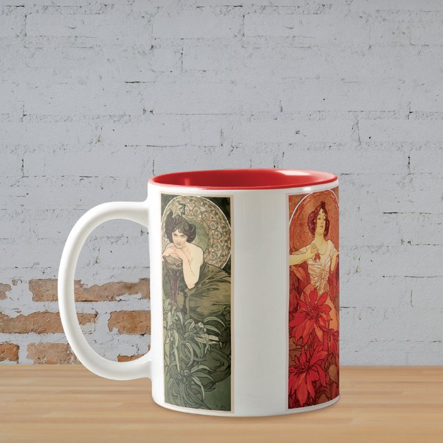Wertvoll Stones Illustrationen Alphonse Mucha Zweifarbige Tasse (Von Creator hochgeladen)