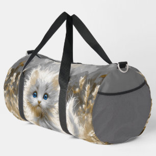 Wertvoll White Kitten Duffle Bag